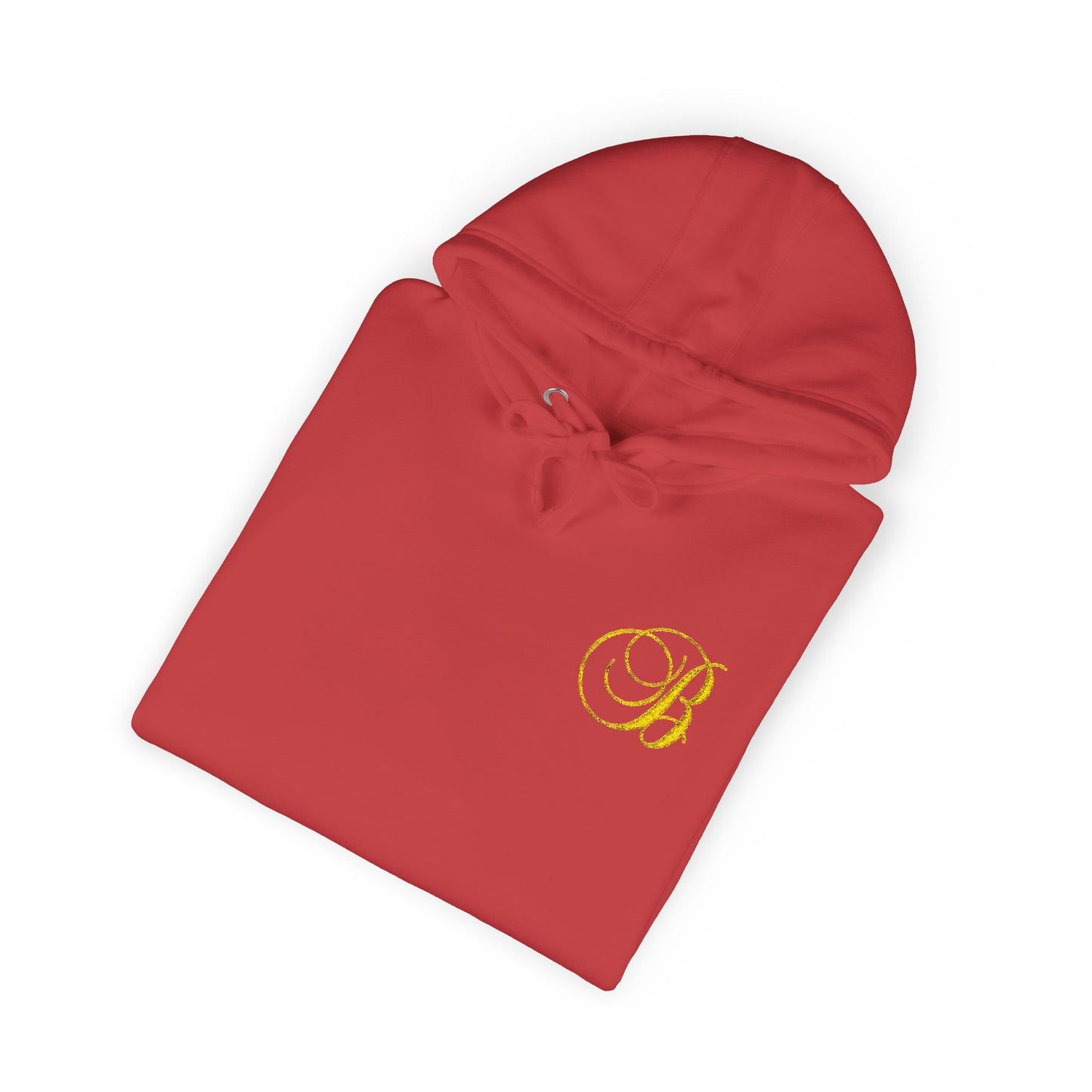 Coral Gold Floral Initial Hoodie — Monogram 'B' Casual Pullover