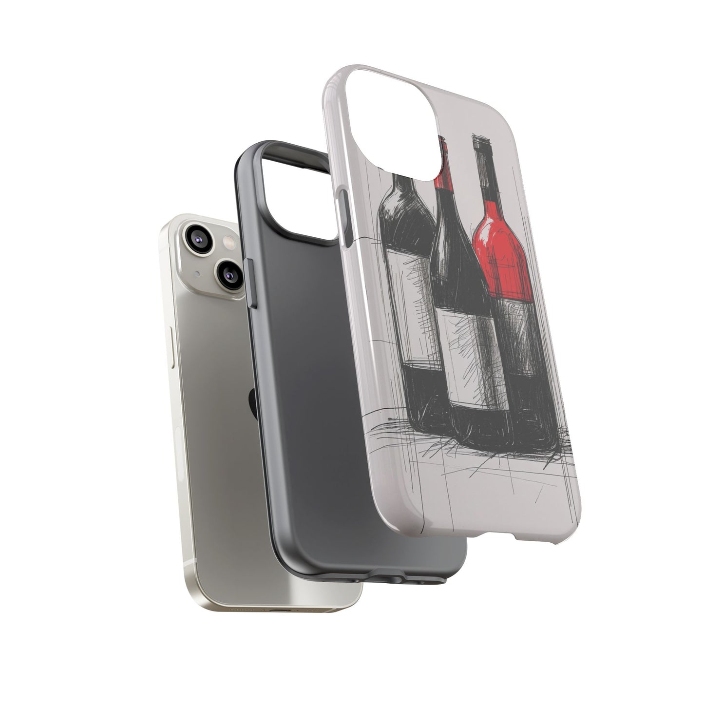 Wine Lover's Phone Case, Tough Phone Cover, Artistic Wine Design, Gift for Wine Enthusiasts, Customizable Case, Unique Wine Art