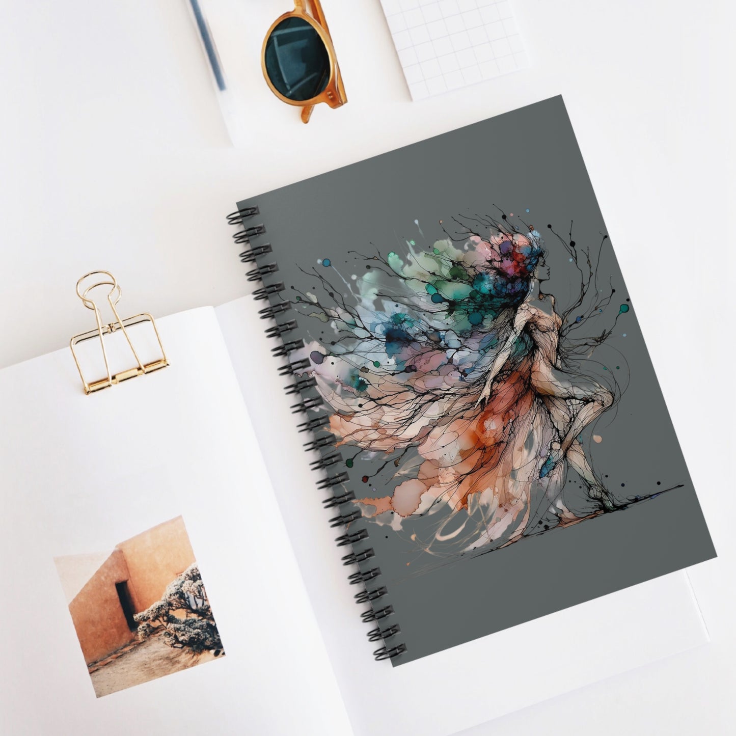 Artistic Spiral Notebook - Colorful Elegance, Inspirational Journal, Gift for Artists, Creativity Boost, Stationery for Students