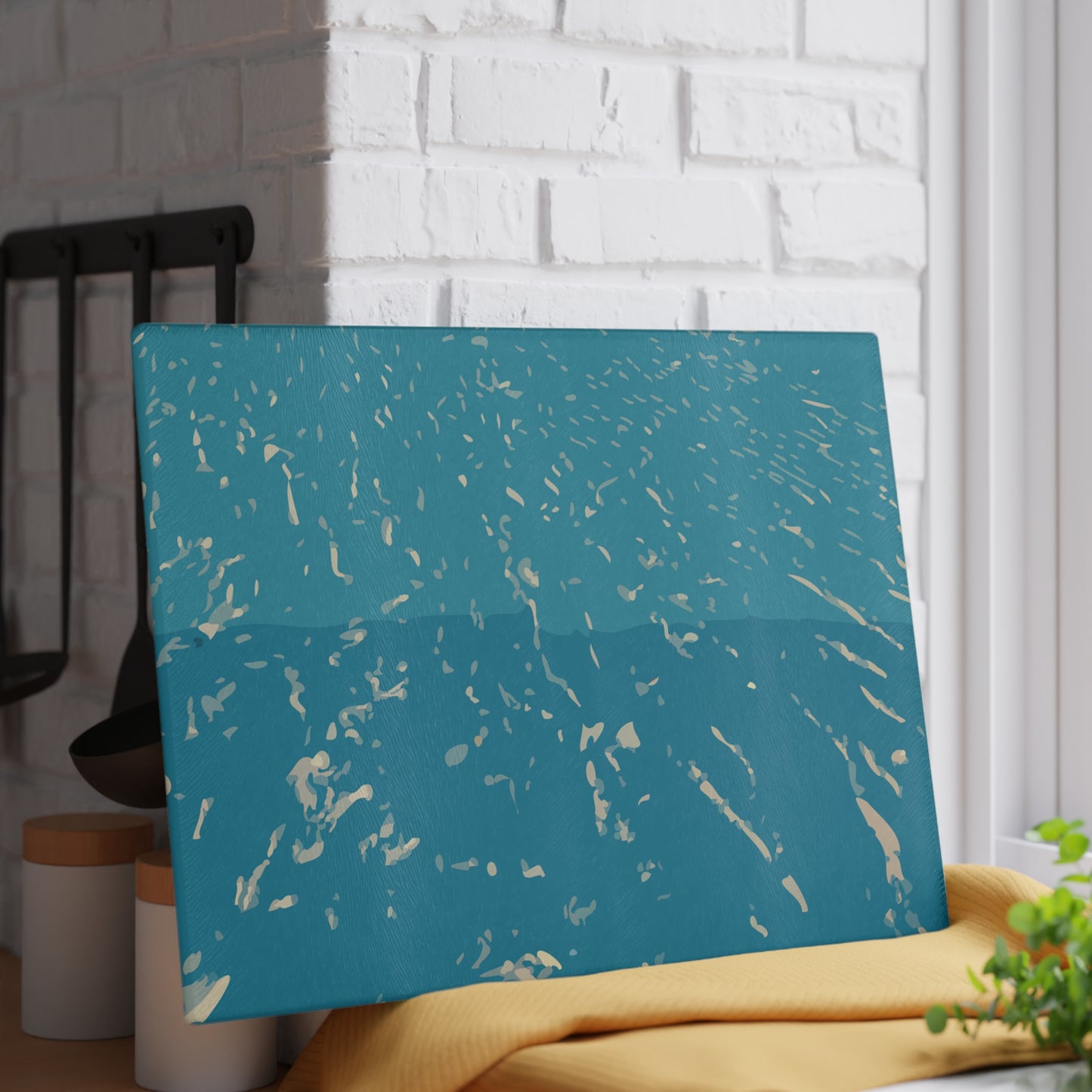 Aqua Wave Glass Cutting Board | Kitchen Decor, Unique Gift, Cooking Accessory, Home Chef Essentials, Wedding Registry