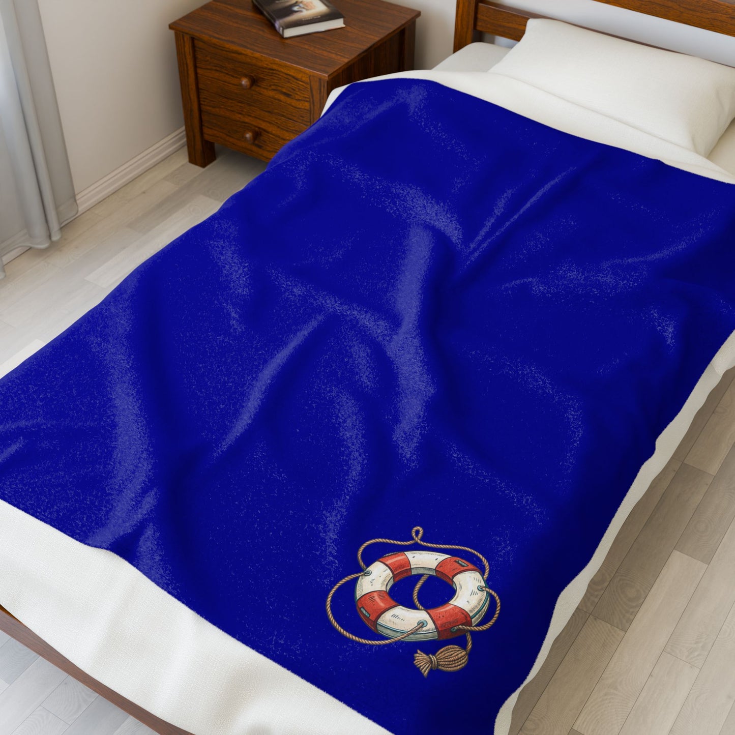 Cozy Velveteen Plush Blanket, Soft Fleece Throw, Nautical Decor, Beach House Gifts, Relaxing Home Essentials