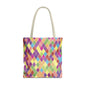 Colorful Geometric Tote Bag, Funky Shoulder Bag, Eco-Friendly Shopping Tote, Stylish Beach Bag, Art-Inspired Everyday Bag