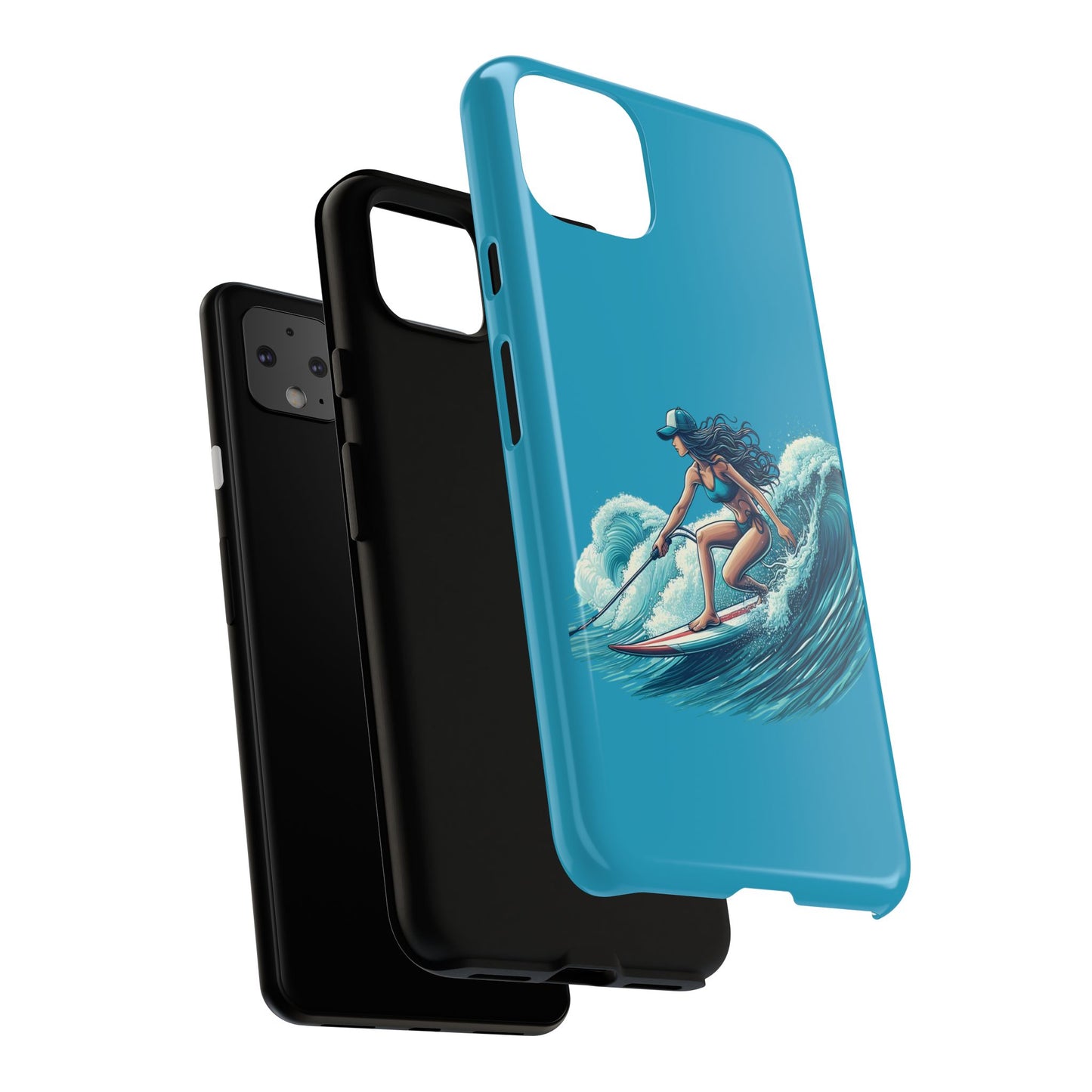 Surfing Phone Case, Coastal Vibes Phone Cover, Tough Cases for Beach Lovers, Ocean Art Phone Accessories, Summer Gift Idea