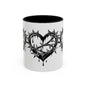 Gothic Heart Mug, Unique Art Coffee Cup for Gifting, Gothic Home Decor, Perfect for Friends, Gothic Style Drinkware