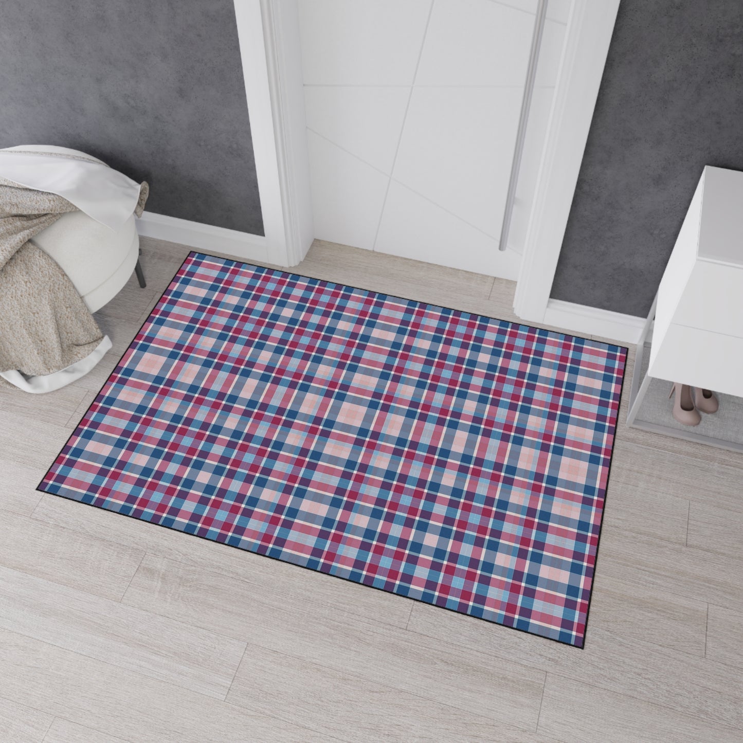 Plaid Heavy-Duty Floor Mat — Durable Non-Slip Rug for Entryway & Garage