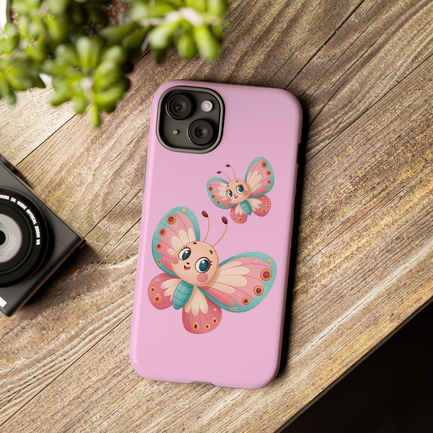 Cute Butterfly Phone Case, Tough Phone Cover, Girly Phone Accessory, Unique Gift for Her, Kids Phone Case, Floral Design Case