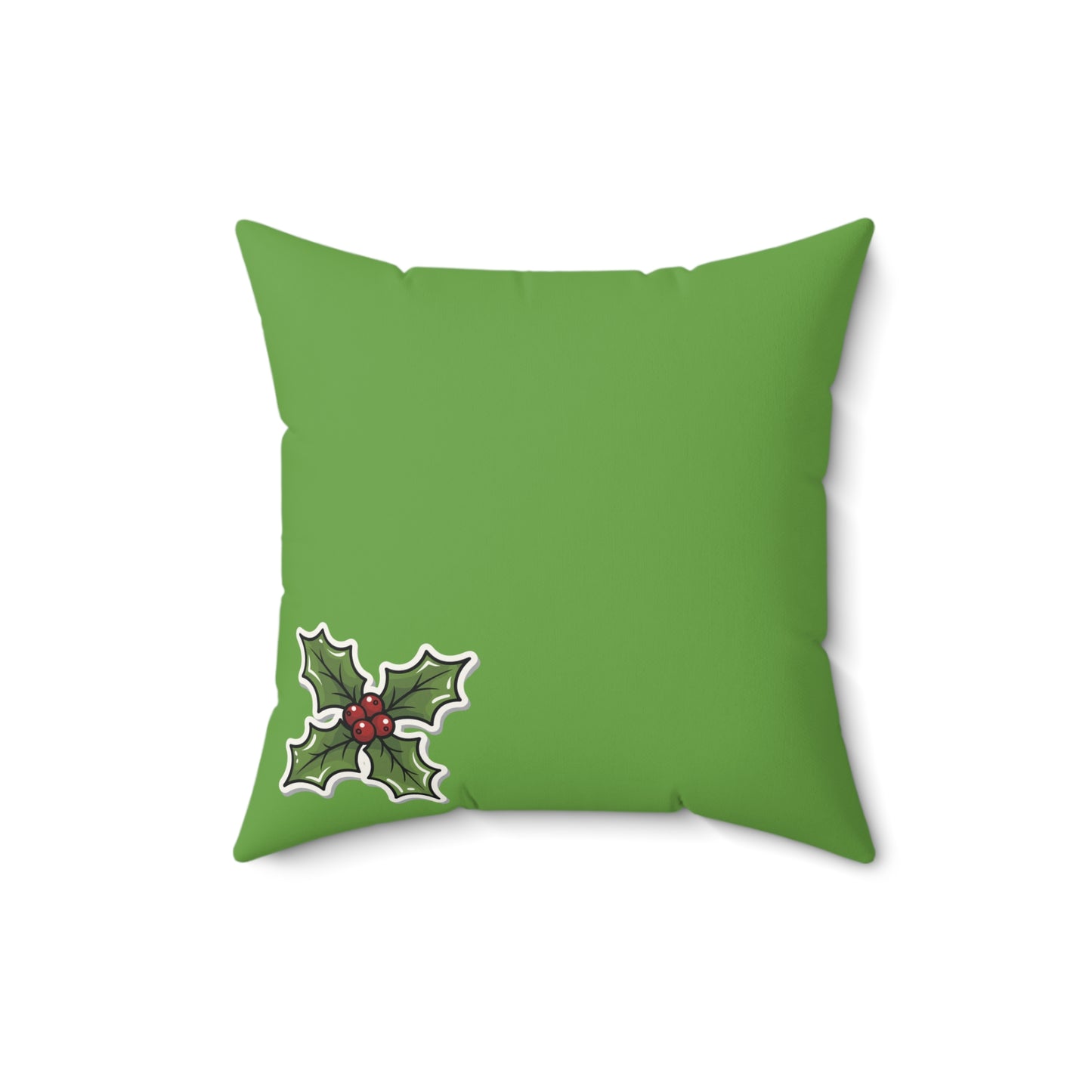 Holiday Holly Decor Pillow, Christmas Decorative Cushion, Green Festive Throw Pillow, Winter Home Decor, Seasonal Accent Pillow