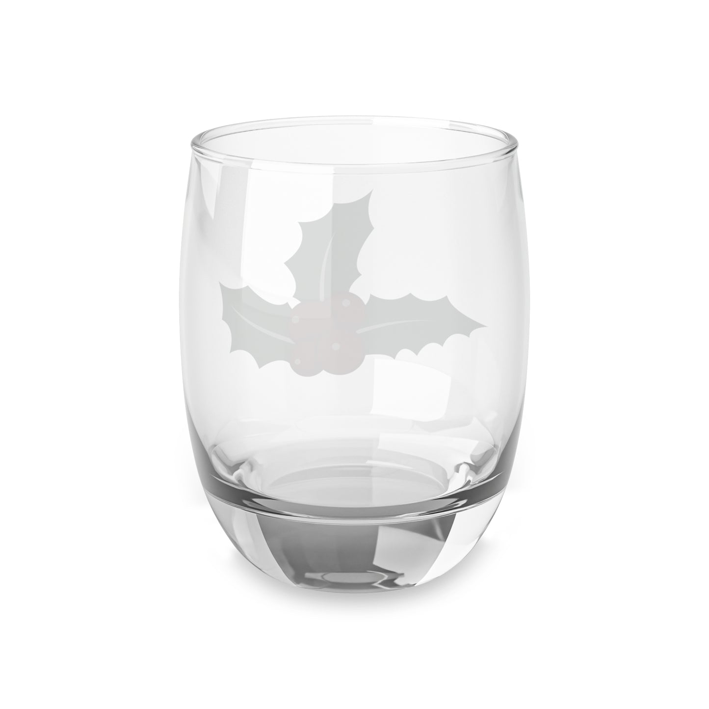 Holiday Whiskey Glass with Holly Design - Festive Barware for Christmas, Gift for Him, Holiday Decor, Entertaining Essentials, Custom Drinks