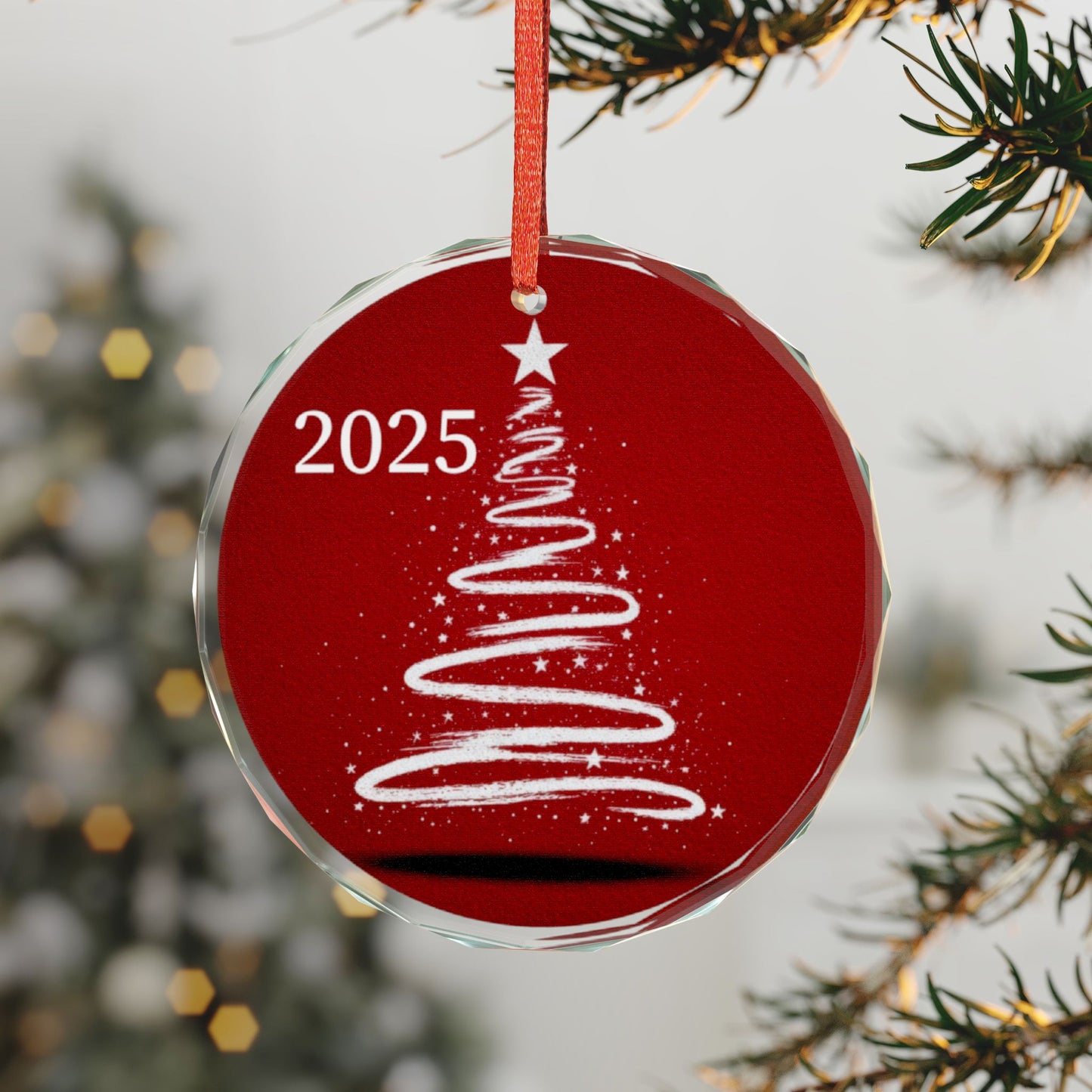 2025 Heart Crystal Ornament – Red Holiday Glass Tree Keepsake