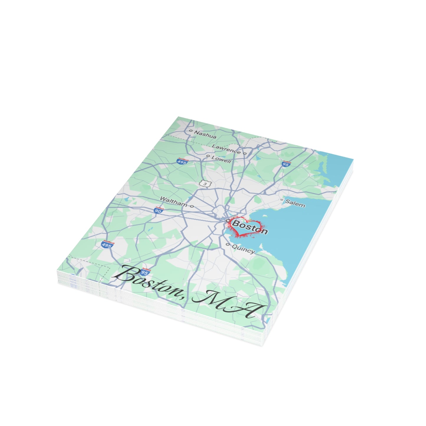 Boston Map Postcard Bundle - Personalized Travel Keepsake, Perfect for Souvenirs, Gifts, Wedding Invitations, or Event Thank You Cards
