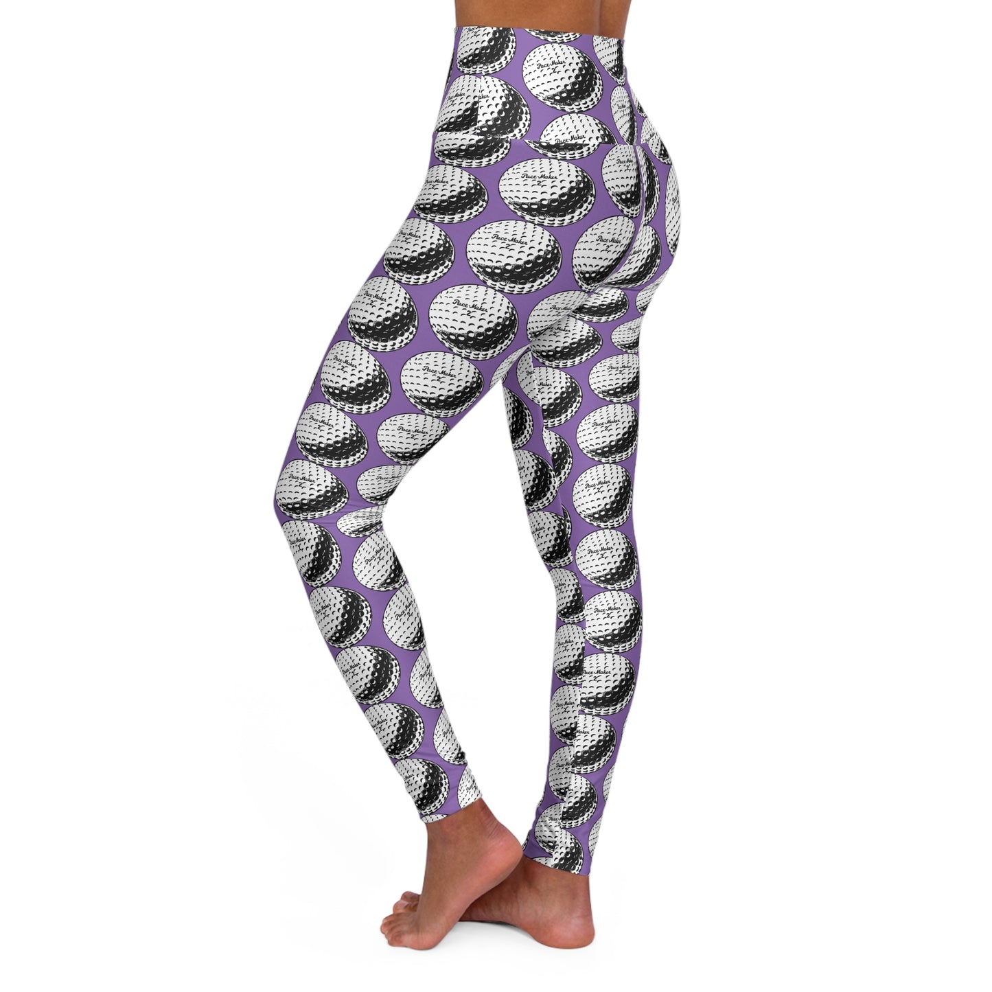 High Waisted Yoga Leggings - Golf Balls
