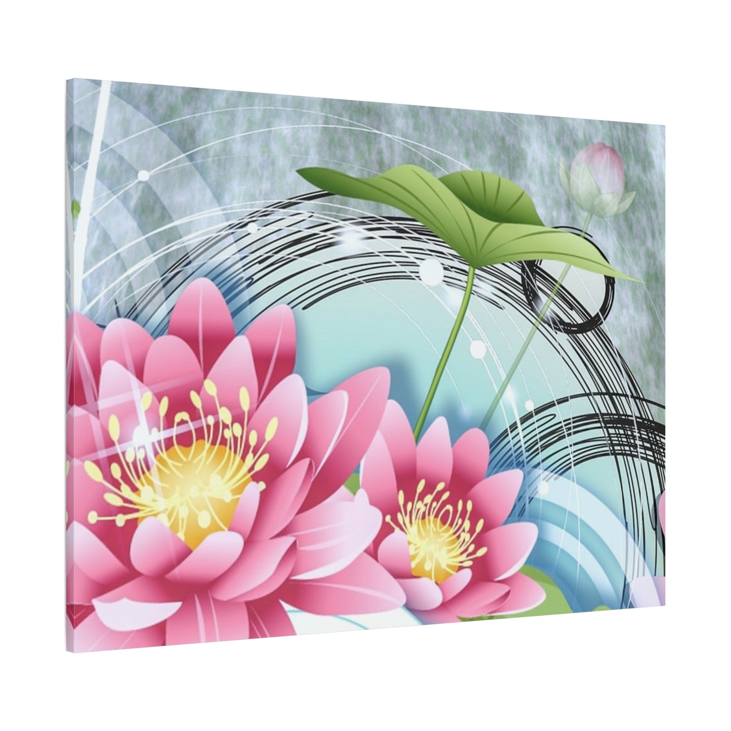 Lotus Blossom Matte Canvas Wall Art — Stretched 1.25" Decorative Print