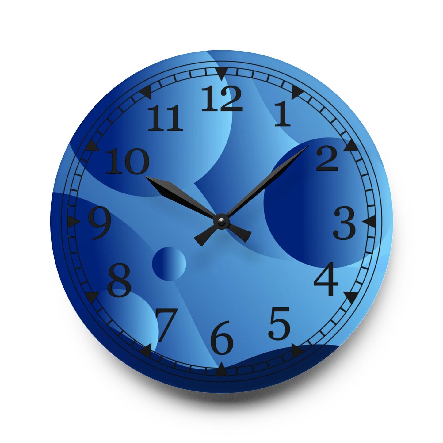 Ocean Waves Acrylic Wall Clock, Coastal Home Decor