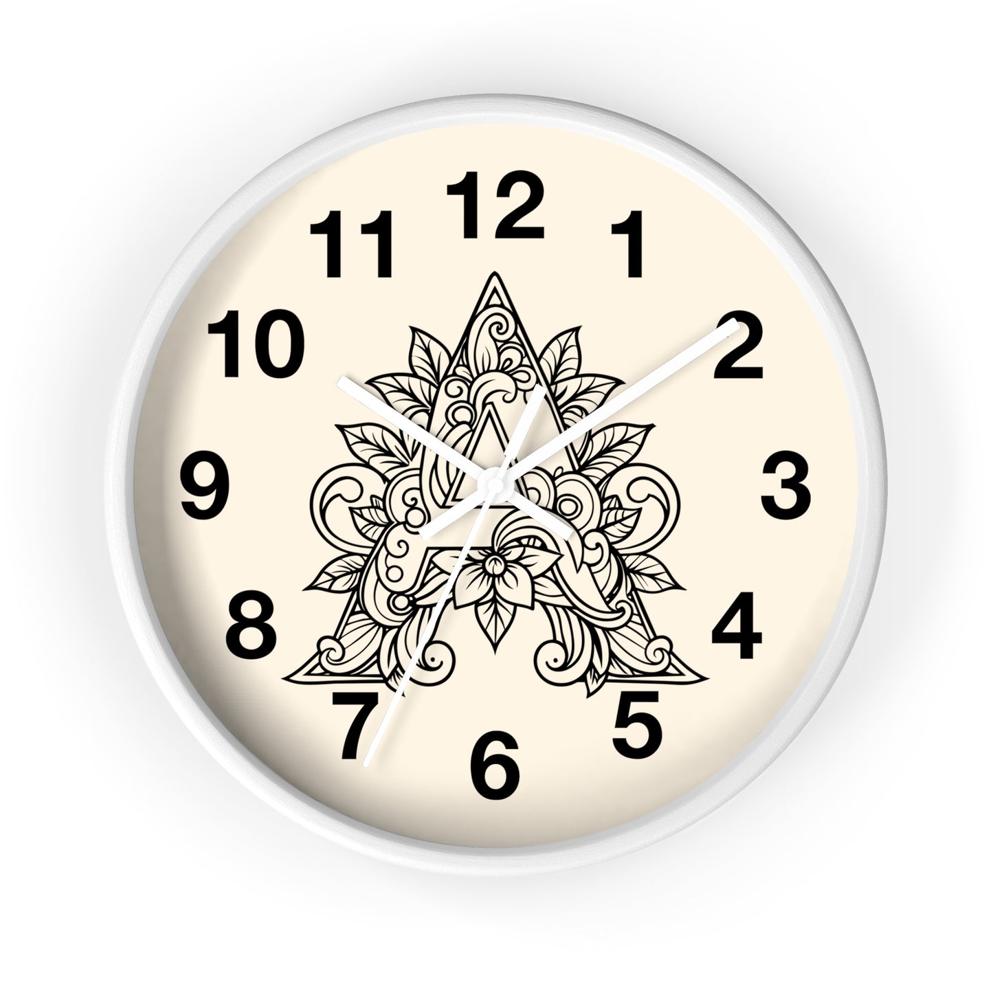 Boho Floral Wall Clock, Home Decor, Gift for Her, Bohemian Style, Living Room Wall Art, Unique Timepiece, Handmade Clock