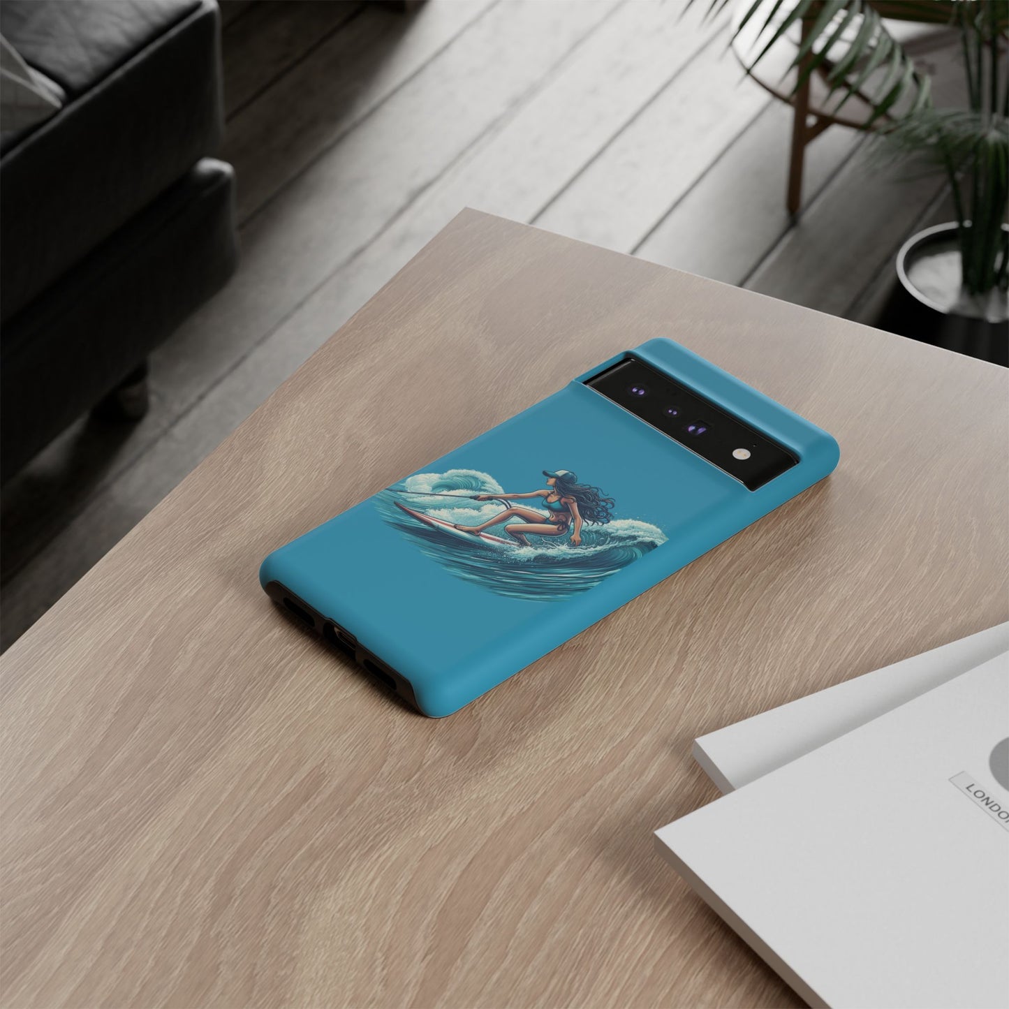 Surfing Phone Case, Coastal Vibes Phone Cover, Tough Cases for Beach Lovers, Ocean Art Phone Accessories, Summer Gift Idea