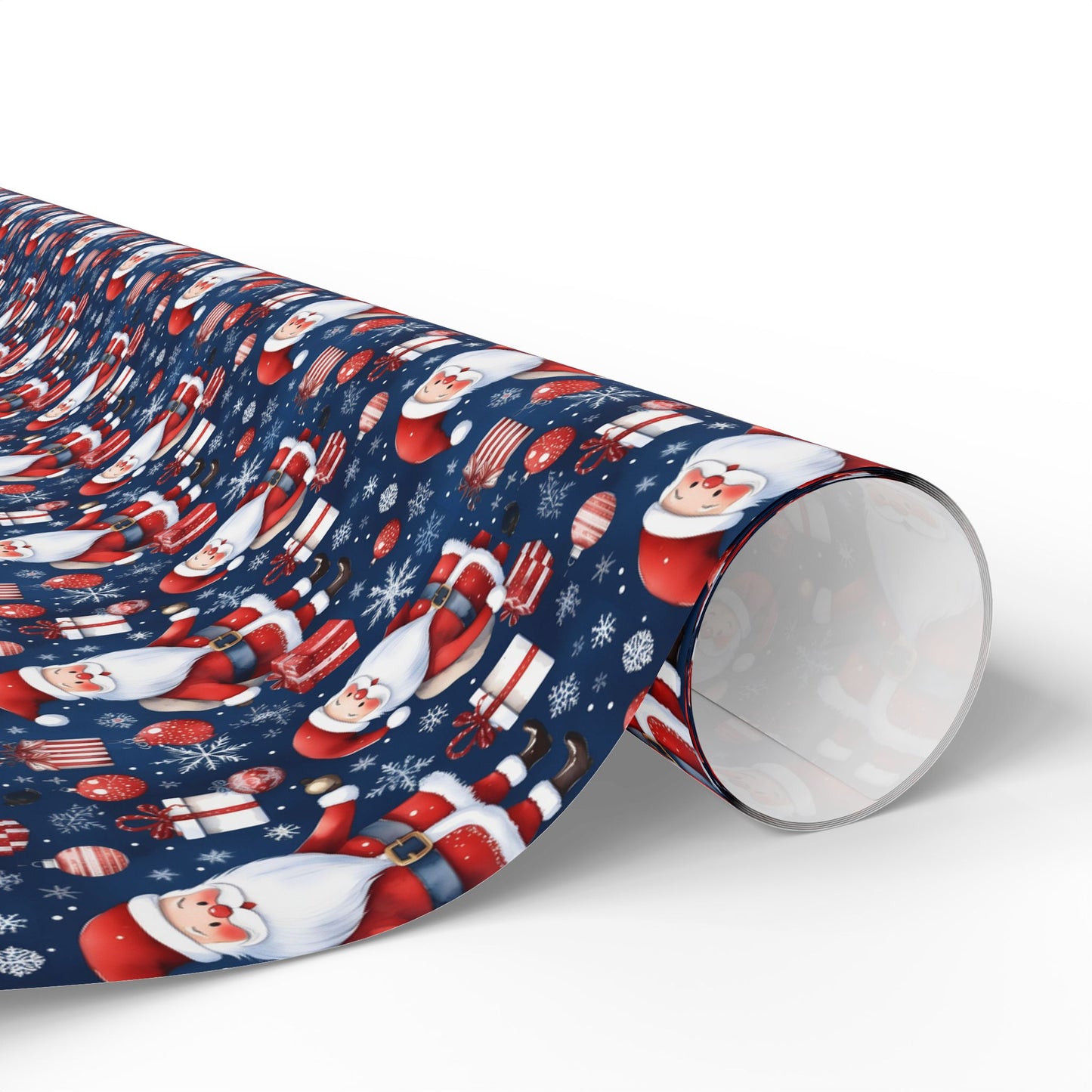 Santa Pattern Wrapping Paper Roll — Festive Christmas Gift Wrap