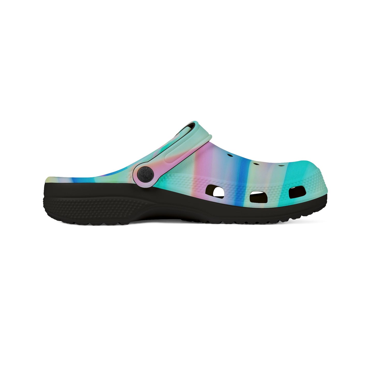 Pastel Ombre Foam Clogs / Crocs – Watercolor Rainbow Slip-On Shoes