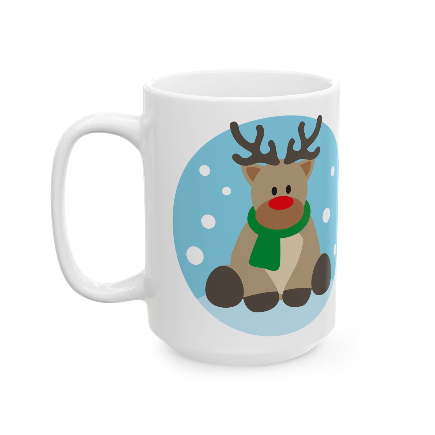 Christmas Reindeer Ceramic Mug — Cute Holiday Coffee Cup (11oz & 15oz)