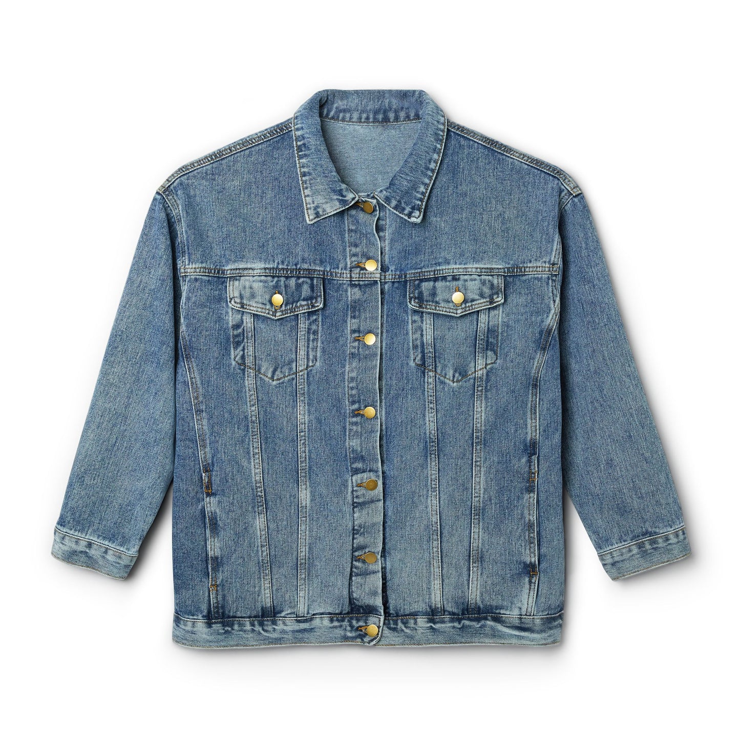 Denim Jacket — "Love Has My Heart, Call It Paws" Back Graphic Women’s Jean Jacket