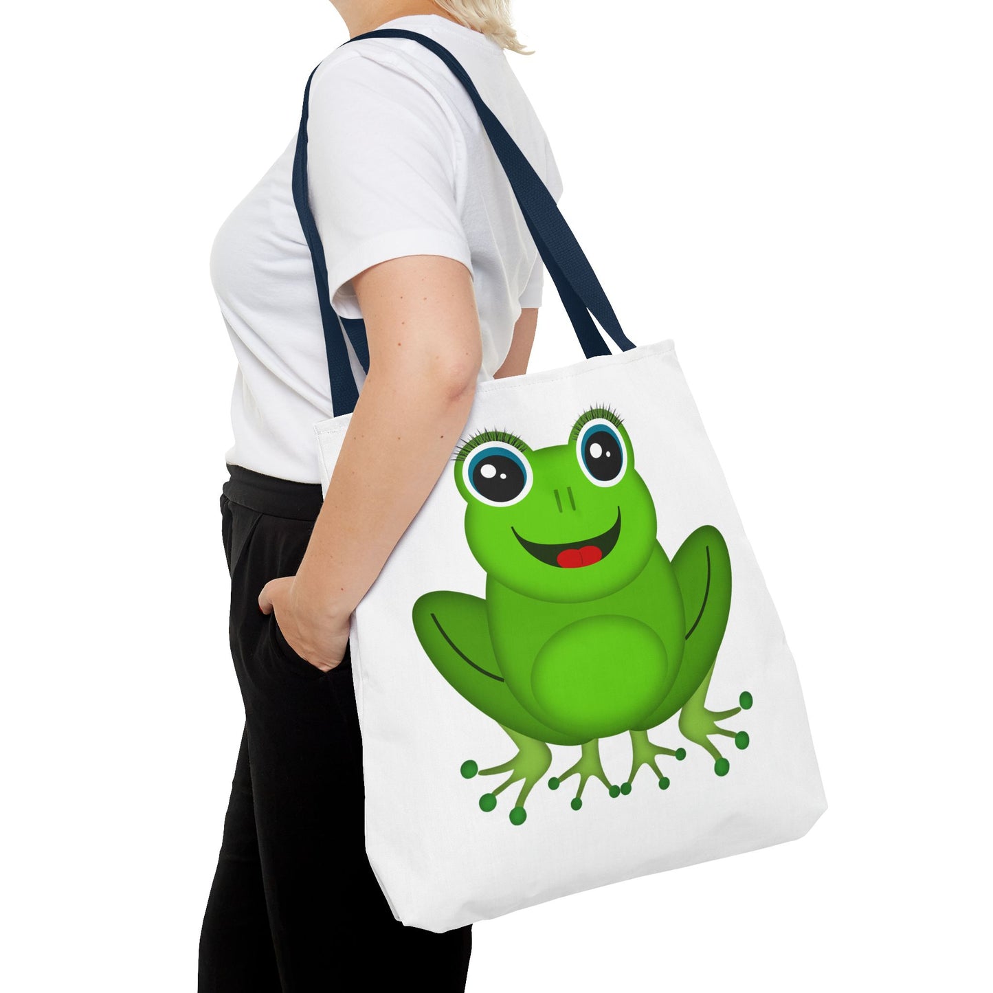 Cute Frog Tote Bag, Eco-Friendly Shopping Bag, Fun Gift for Kids, Frog Lovers, Bag for Nature Outings, Unique Frog Design