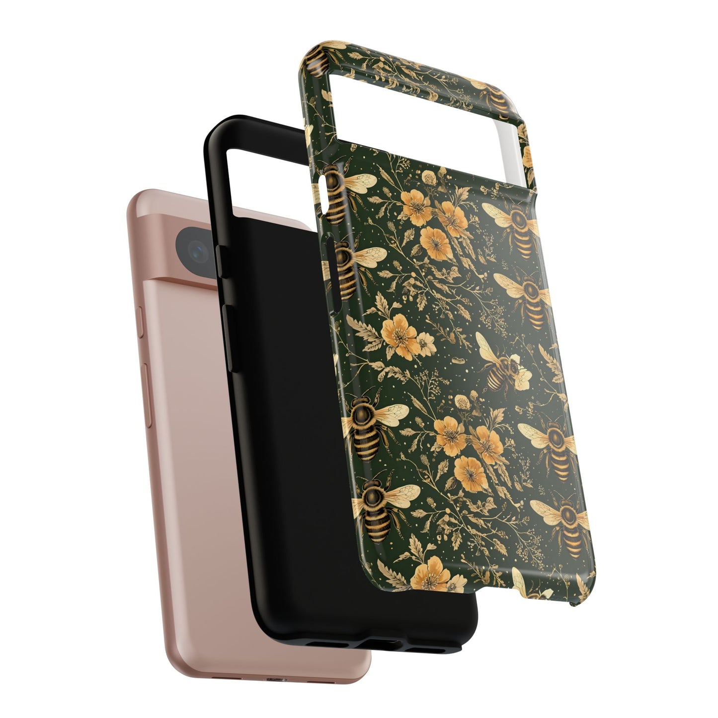 Nature-Inspired Phone Case, Tough Cases for Nature Lovers, Floral Bee Design, Eco-Friendly Gift, Summer Vibes, Trendy Phone Accessory,