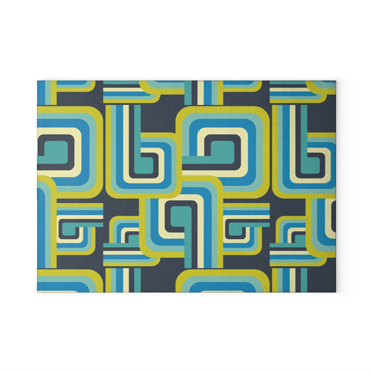 Retro-Inspired Glass Cutting Board, Stylish Kitchen Decor, Gift for Newlyweds, Housewarming, Modern Cooking, Unique Homeware