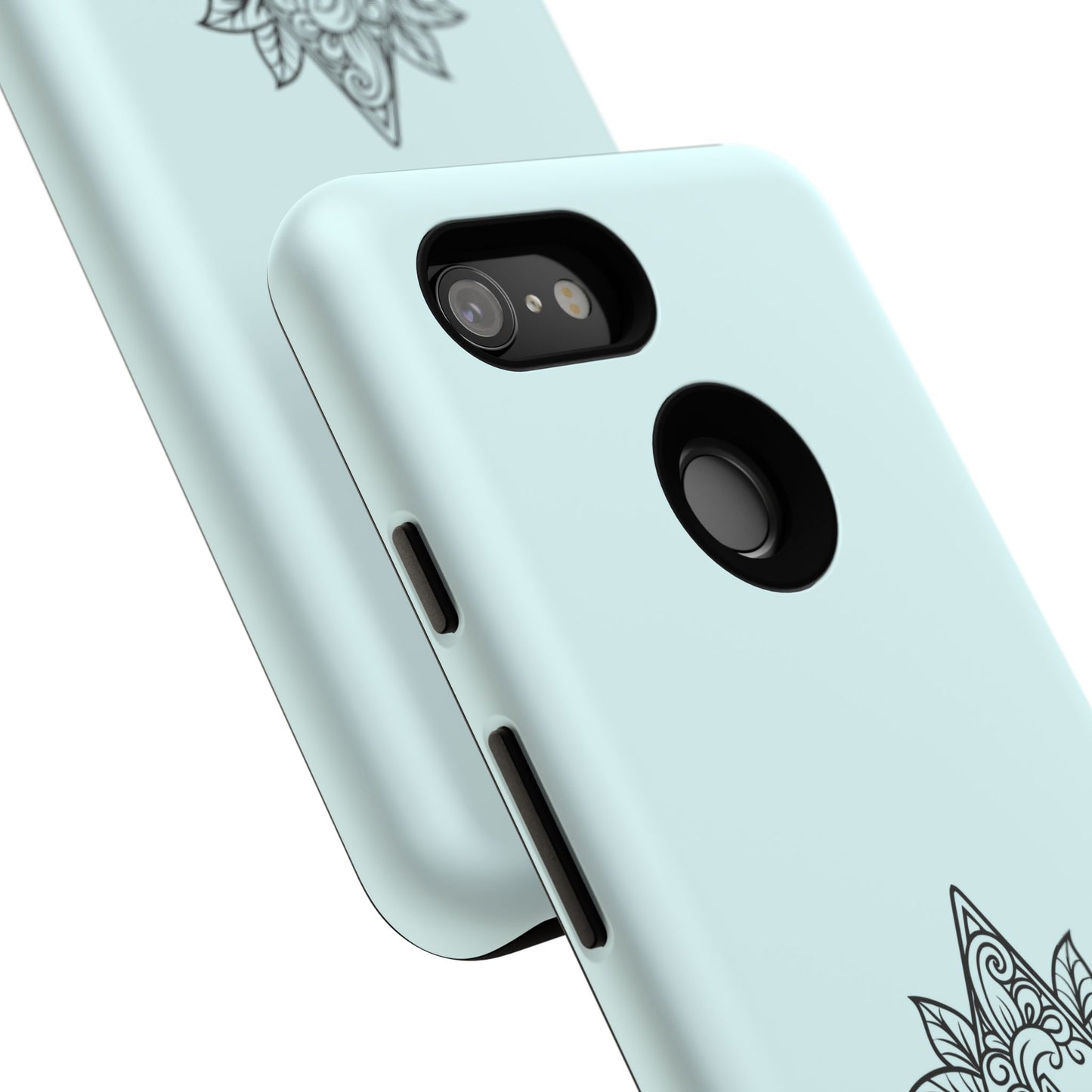 Personalized Tough Phone Case, Floral Monogram Cell Phone Cover, Custom Protective Case, Unique Gift, Birthday, Graduation