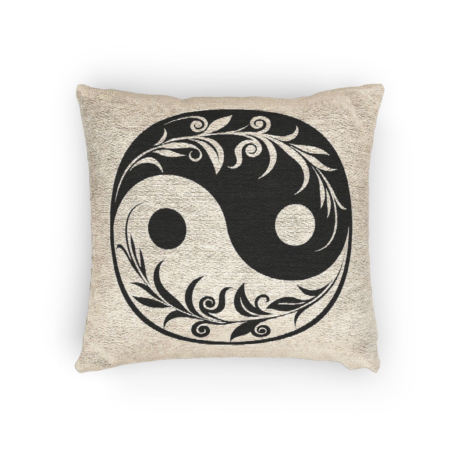 Yin Yang Woven Pillow, Bohemian Decorative Cushion, Zen Home Decor, Mindfulness Gift, Meditation Accessory, Spring Home Refresh