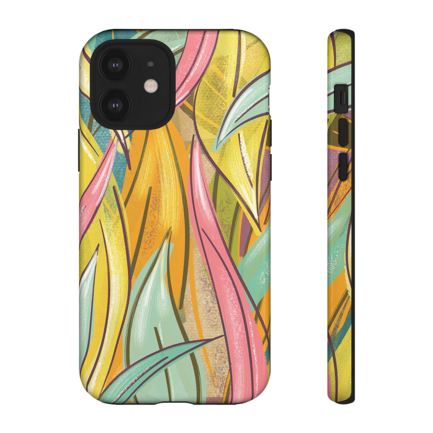 Vibrant Phone Case with Colorful Leaf Design, Tough Cases for Nature Lovers, Eco-Friendly Gift, Summer Vibes, Floral Phone Cover