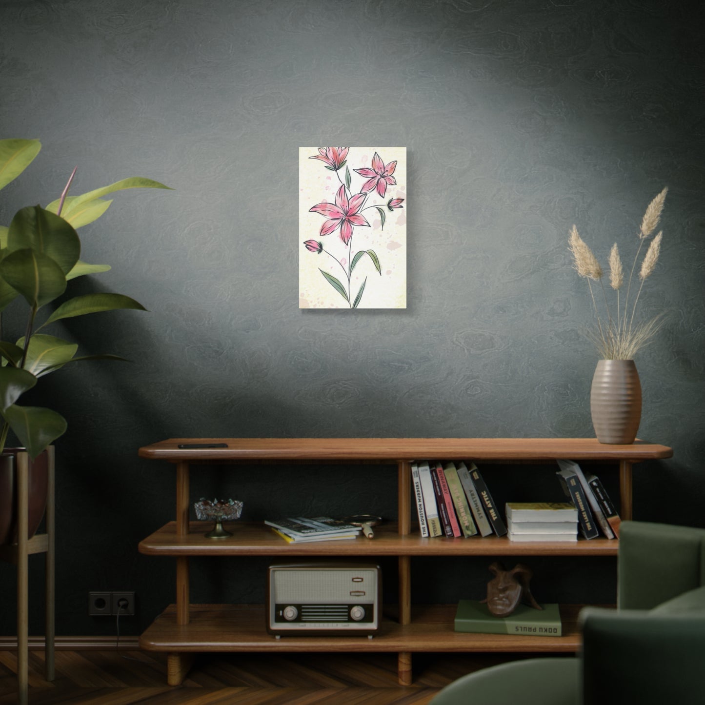 Matte Canvas, Stretched, 1.25" Tulips Pink Flowers