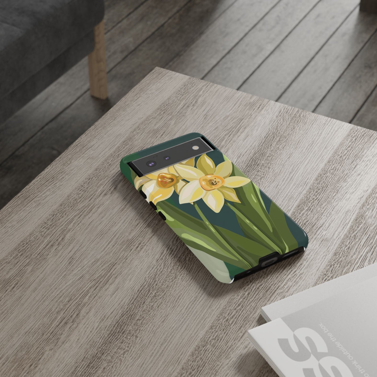 Floral Phone Case - Yellow Daffodil Design, Tough Phone Cover, Spring Decor, Floral Gift, Nature-Inspired Accessories