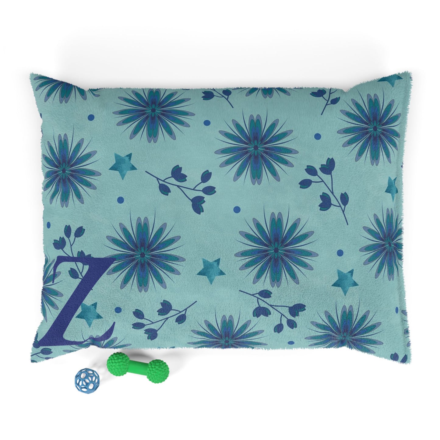 Floral Pet Bed with Personalized Initial, Cozy Dog Cat Pillow, Custom Pet Accessories, Comfortable Pet Sleeping Space, Pet Gift for [...]