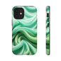 Stylish Phone Case, Tough Case, Green Abstract Design, Cell Phone Cover, Unique Gift, Trendy Accessory
