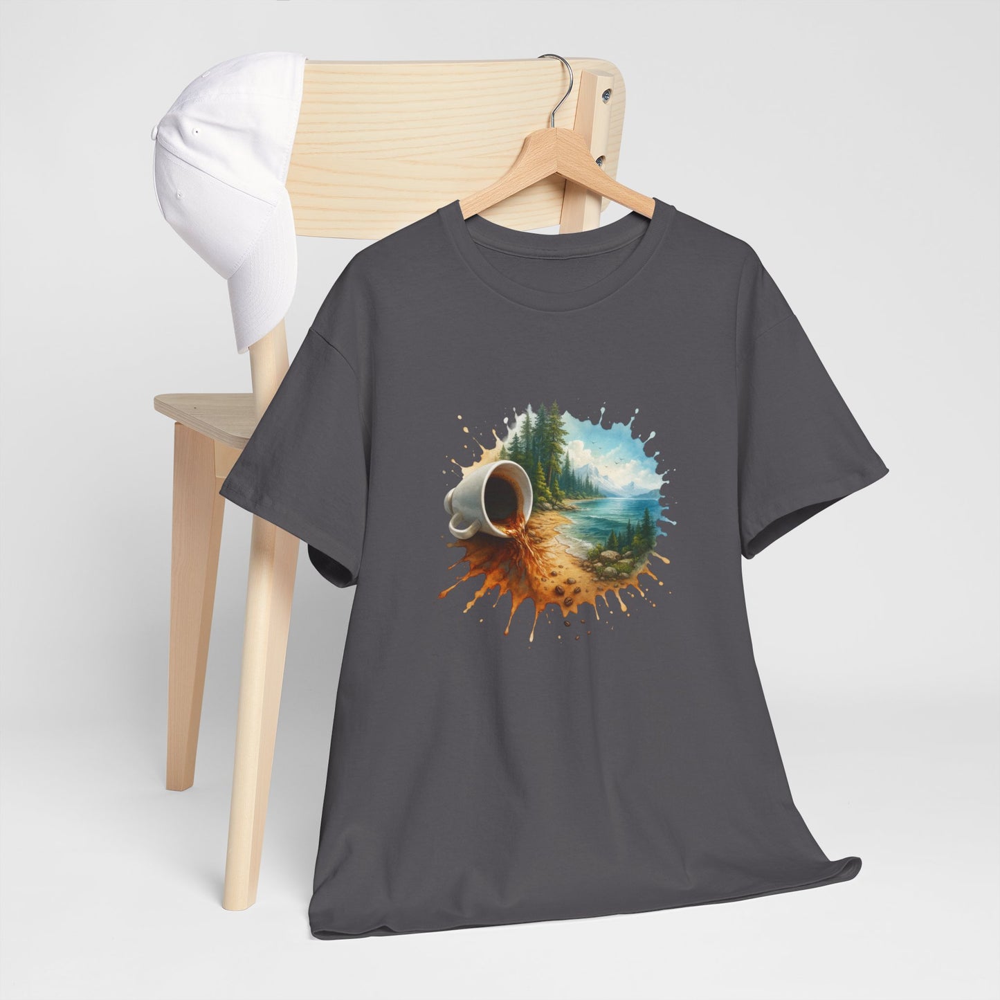 Nature-Inspired Unisex Heavy Cotton Tee, Casual Outfit, Gift for Nature Lovers, Camping Apparel, Outdoor Adventure Shirt