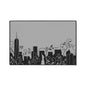 City Skyline Heavy-Duty Floor Mat — Black Urban Floral Door Rug