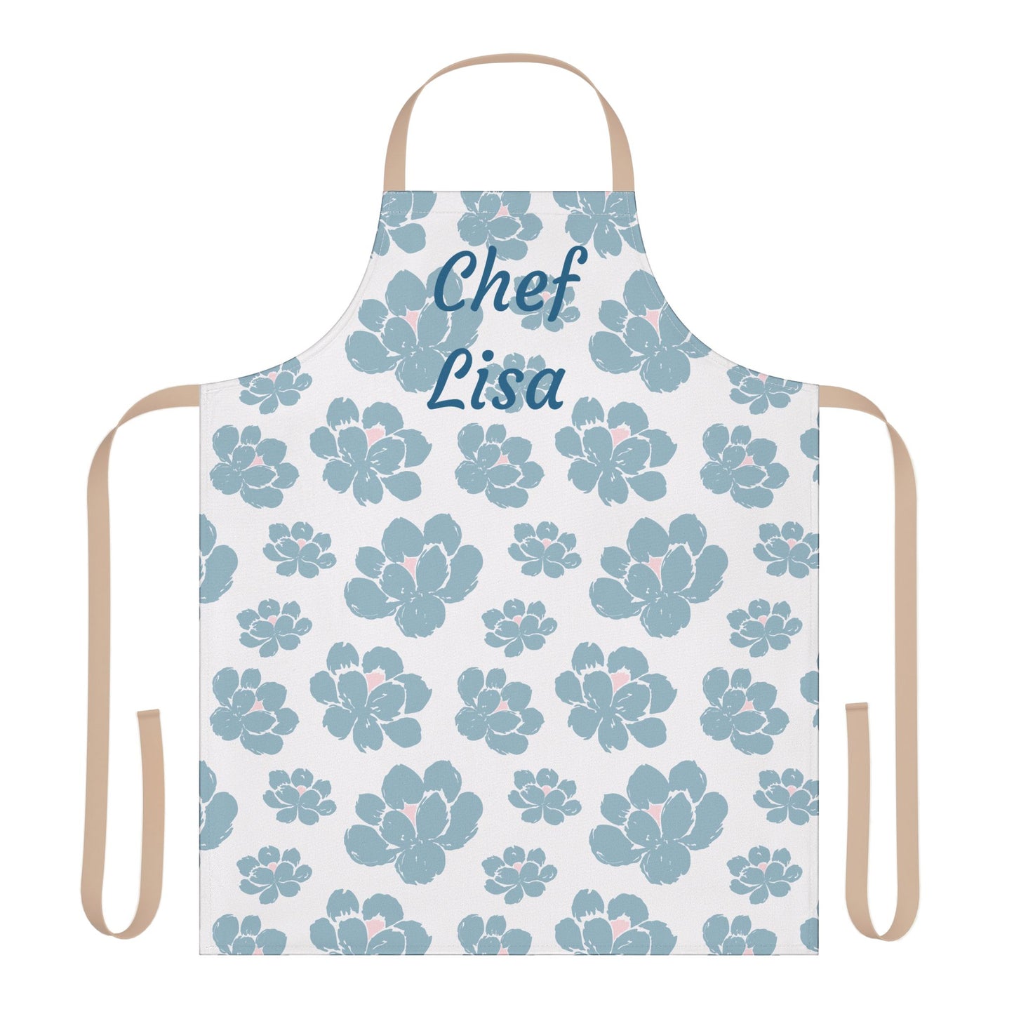 Floral Personalized Apron for Chefs, Custom Kitchen Gift, Cooking Apron, Chef Gift, Elegant Cooking Style, Mother's Day Gift