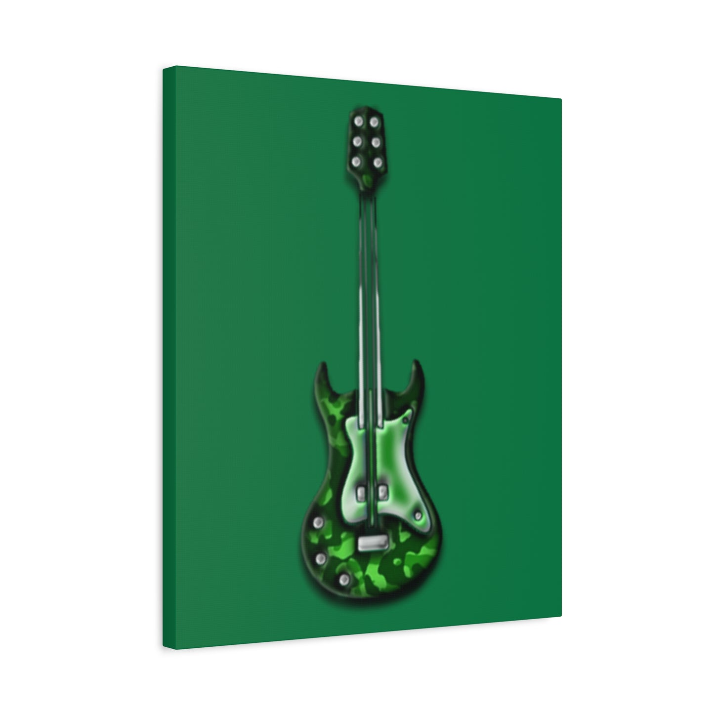 Green Electric Guitar Canvas Art, Music Wall Decor, Rock n Roll Gift, Guitar Lover's Art, Stretched Green Canvas, Home Theater Decor