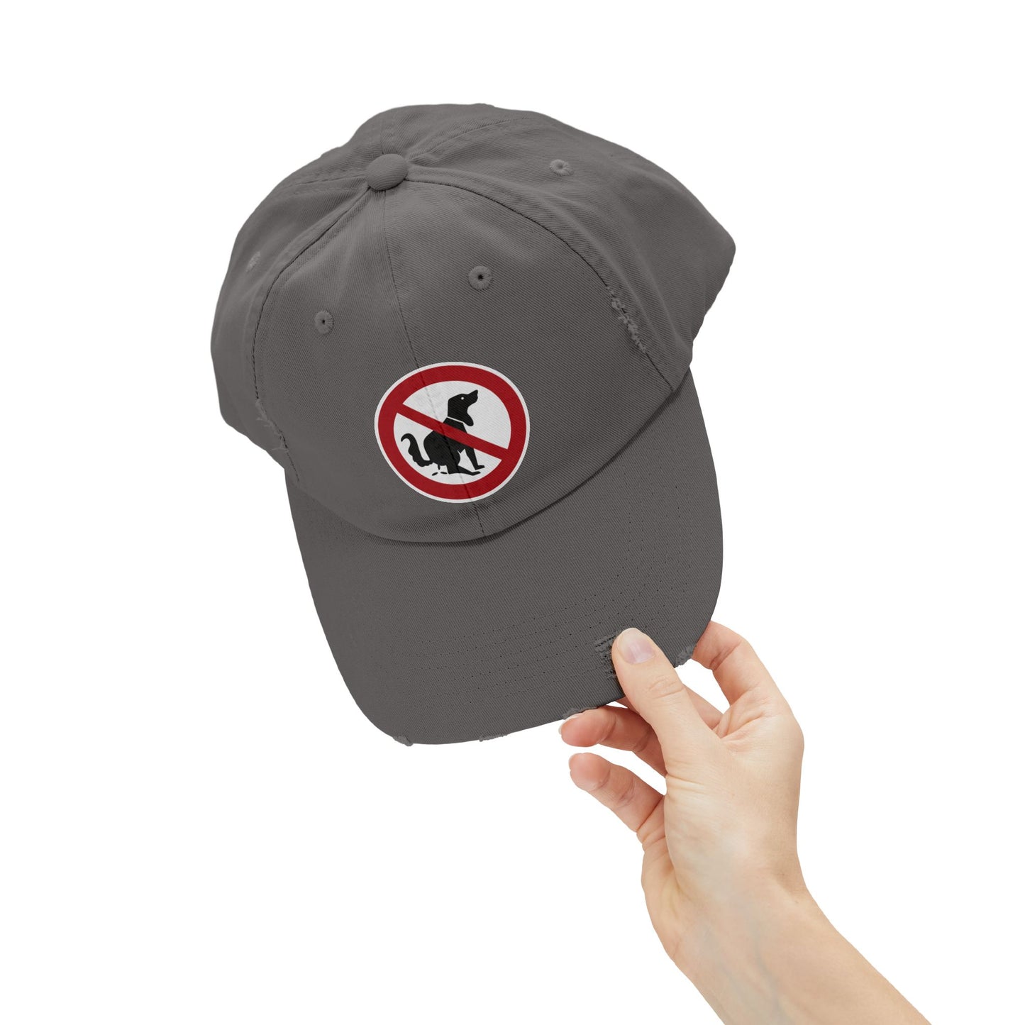 Unisex Distressed Cap with No Dogs Allowed Design | Casual Wear, Dog Owners Gift, Trendy Cap for Pet Lovers, Outdoor Style