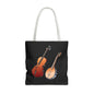 Musical Instruments Tote Bag, Music Lover Gift, Banjo and Cello Design, Stylish Grocery Tote, Concert Bag, Eco-Friendly Carryall