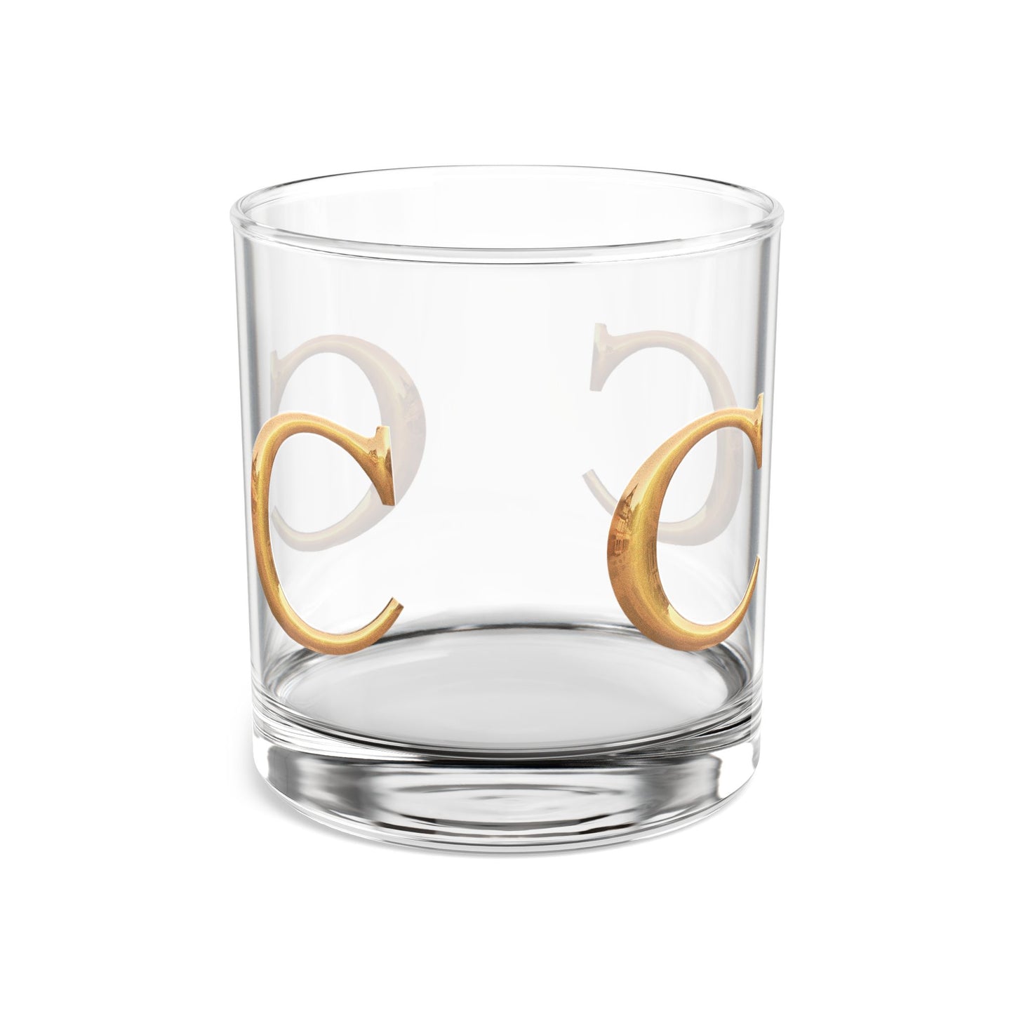 Elegant Monogrammed Rocks Glass | Personalized Whiskey Glass Letter C