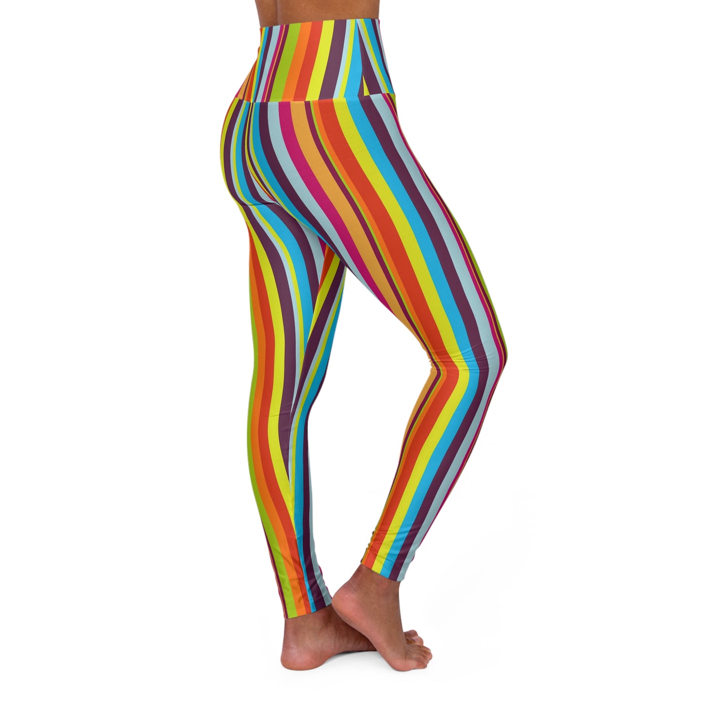 Vibrant High Waisted Yoga Leggings, Colorful Activewear, Fitness Apparel, Gym Leggings, Rainbow Sports Leggings
