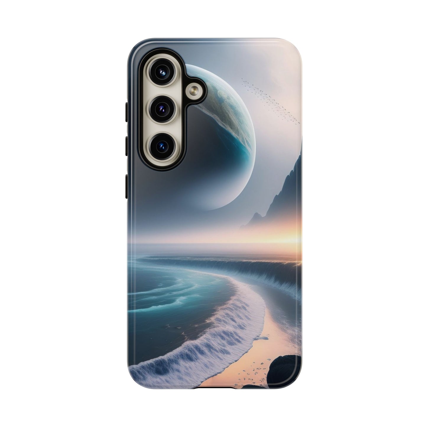 Galaxy Ocean Phone Case — Surreal Planet Beach Tough Case