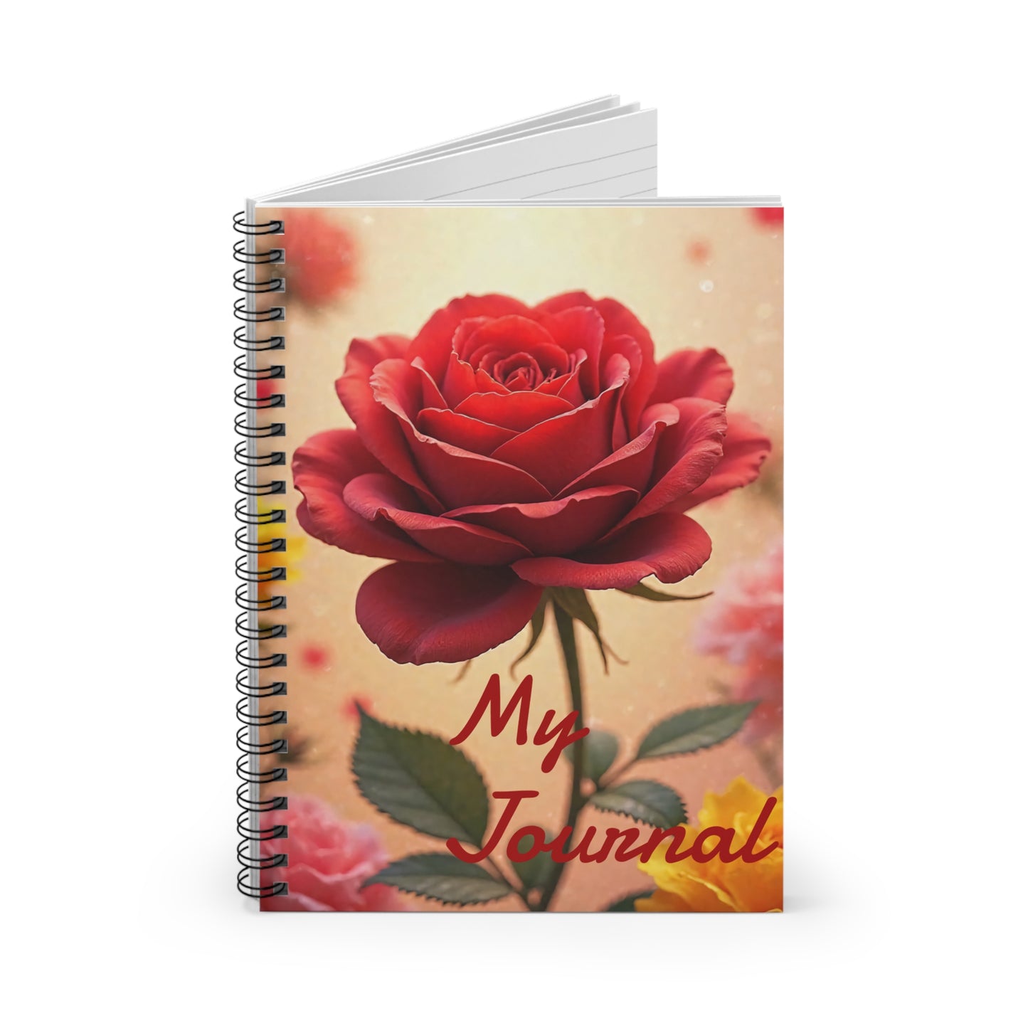Beautiful Floral Spiral Notebook - My Journal, Perfect for Note-Taking, Creative Writing, Gifts, Student Supplies, Rose Design
