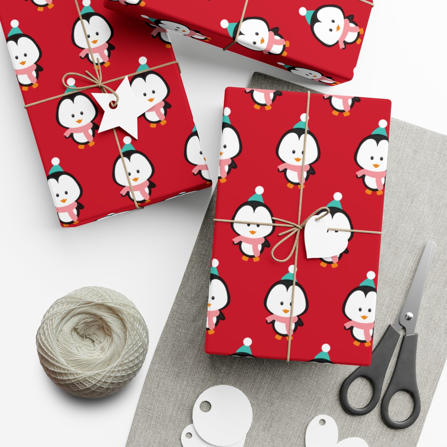 Festive Gift Wrap Papers, Holiday Wrapping Paper, Christmas Gift Wrap, Cute Penguin Design, Eco-Friendly Gift Wrap