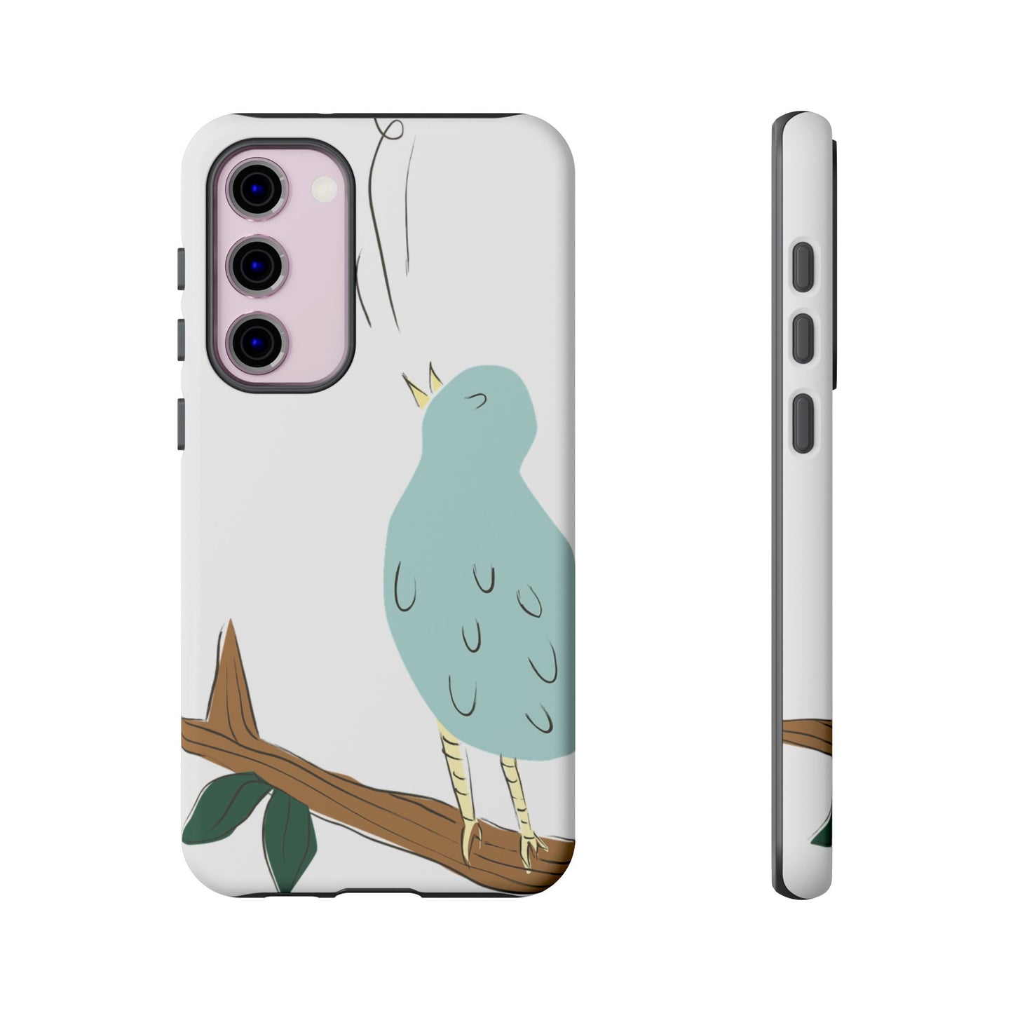 Birdsong Phone Case — Cute Blue Bird on Branch Protective Case
