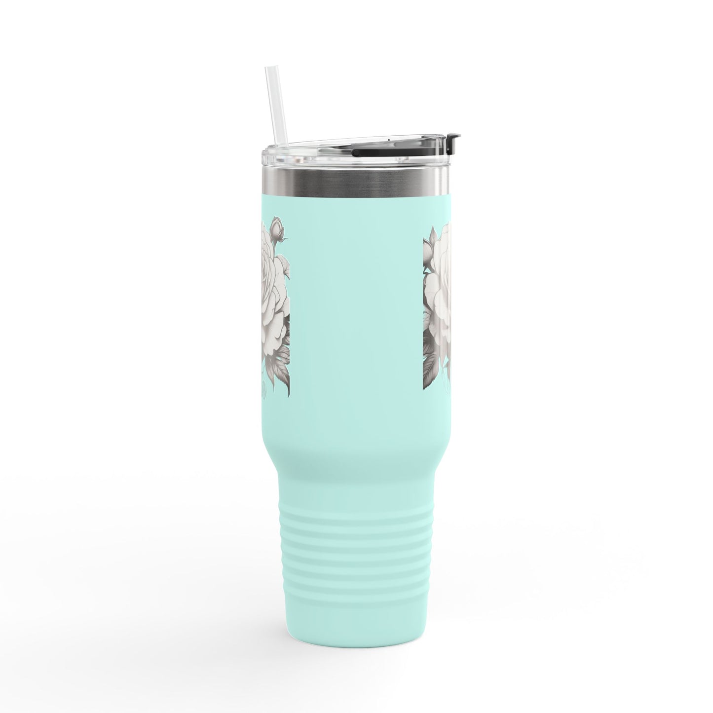 Stylish Insulated Travel Mug with Floral Design, 40oz Coffee Cup, Perfect for Road Trips, Gifts for Her, Eco-Friendly Drinkware
