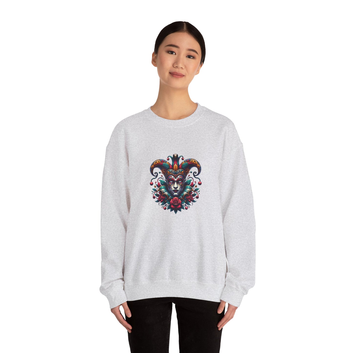 Colorful Mardi Gras Unisex Crewneck Sweatshirt, Festival Sweater