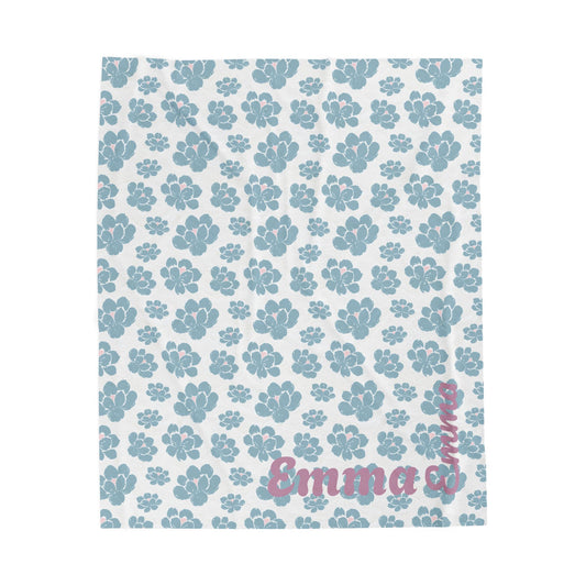 Cozy Velveteen Plush Blanket - Name - Emma