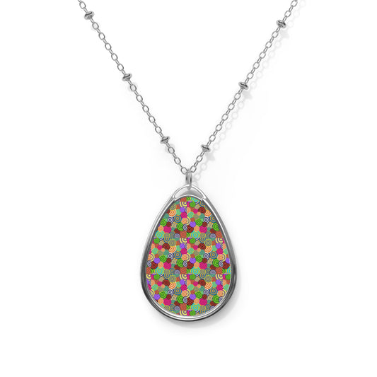 Colorful Teardrop Necklace, Statement Jewelry, Boho Chic Accessory, Gift for Her, Everyday Wear