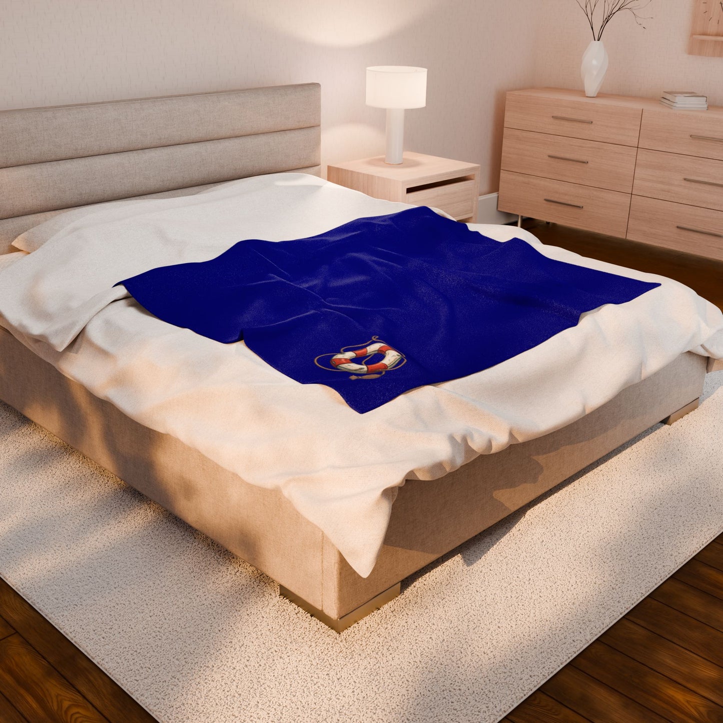 Cozy Velveteen Plush Blanket, Soft Fleece Throw, Nautical Decor, Beach House Gifts, Relaxing Home Essentials